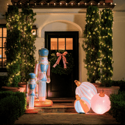 5 Ft Tall Inflatable Pink Nutcracker. Indoor or outdoor Christmas Decorations